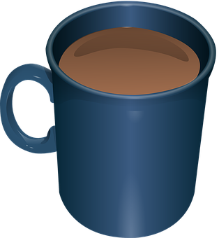 Blue Coffee Mug Full PNG Image