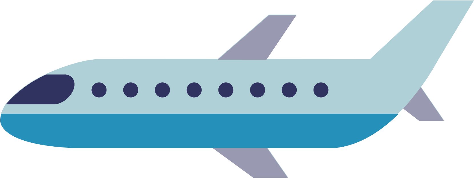 Blue Commercial Airplane Vector PNG Image