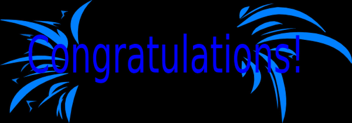 Blue Congratulations Graphic PNG Image