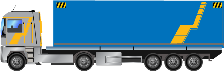 Blue Container Truck Illustration PNG Image