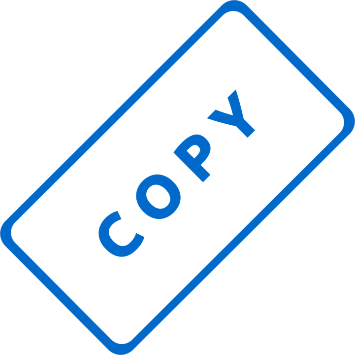 Blue Copy Stamp Icon PNG Image