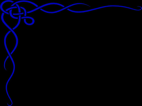 Blue Corner Flourish Design PNG Image