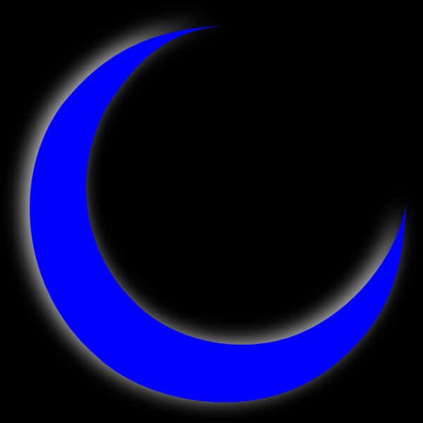 Blue Crescent Moon Graphic PNG Image