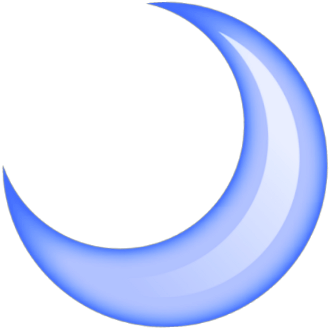 Blue Crescent Moon Illustration PNG Image