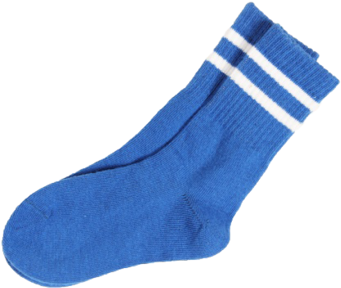 Blue Crew Sockwith White Stripes.png PNG Image