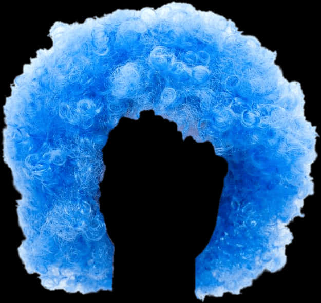 Blue_ Curly_ Clown_ Wig_ Isolated_on_ Black_ Background PNG Image