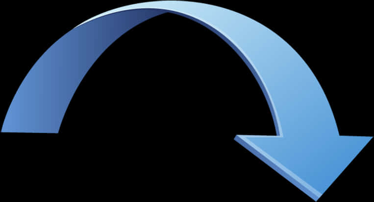 Blue Curved Arrow PNG Image