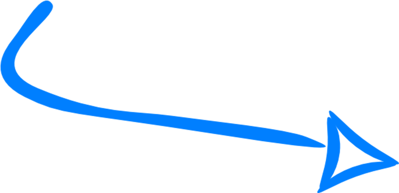 Blue Curved Hand Drawn Arrow PNG Image