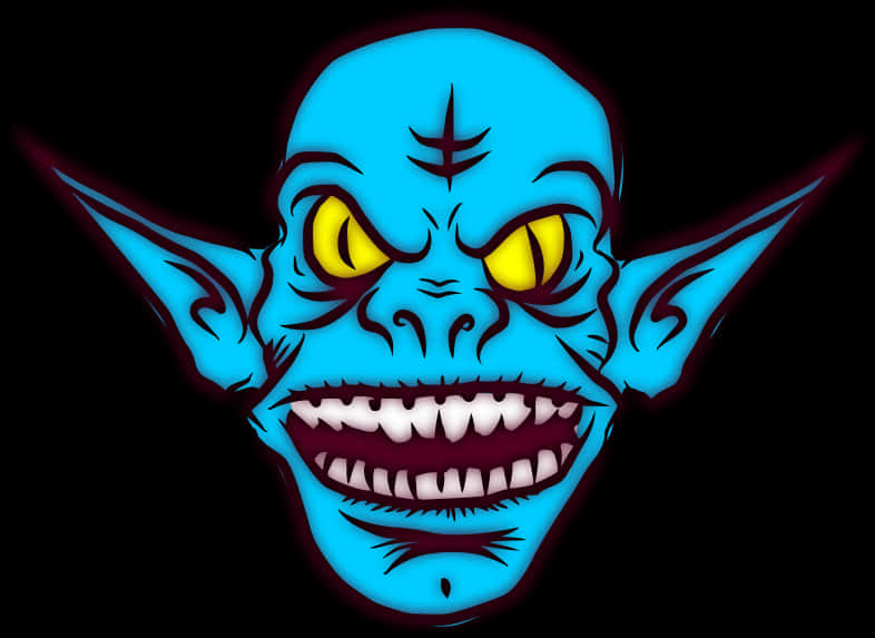 Blue Demon Illustration PNG Image