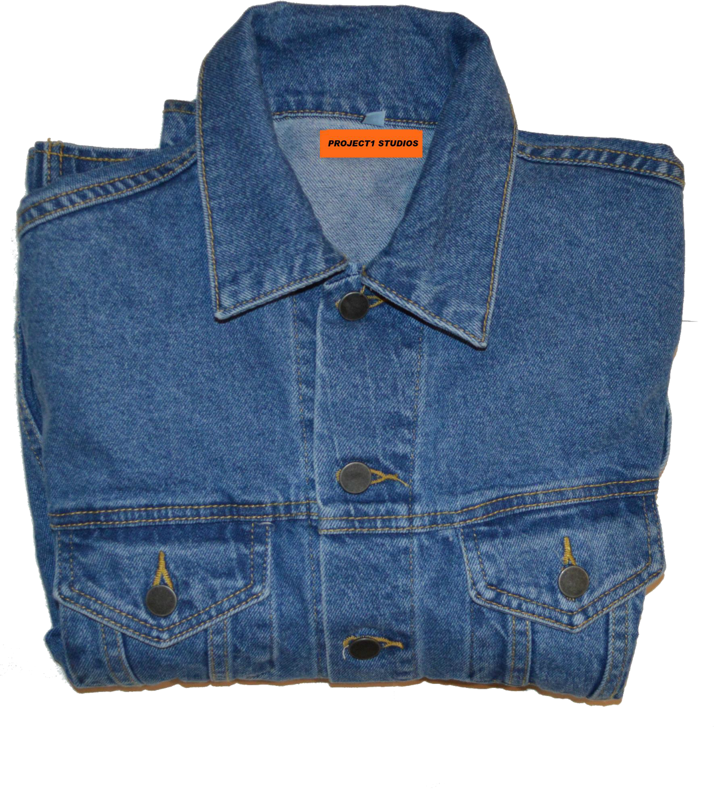 Blue Denim Jacket Flat Lay PNG Image