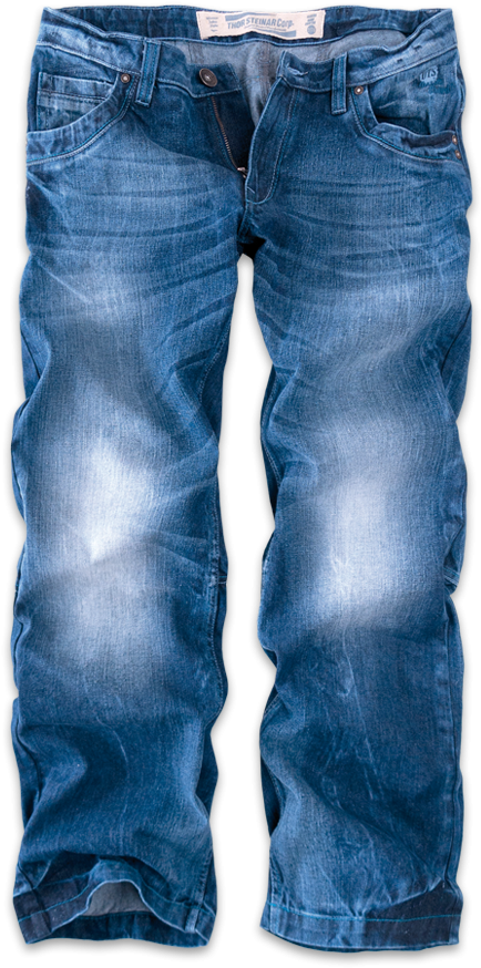 Blue Denim Jeans Front View PNG Image