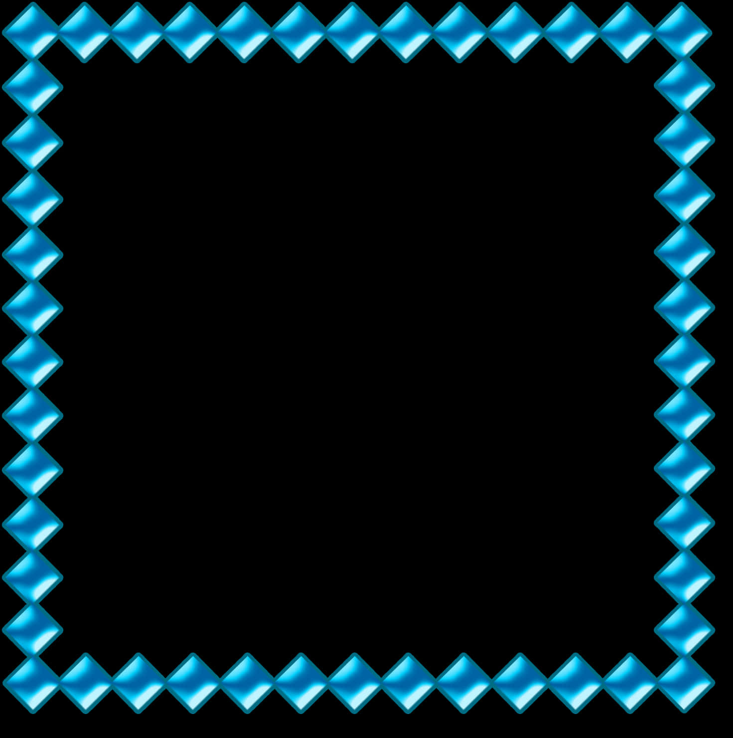 Blue Diamond Pattern Frame PNG Image