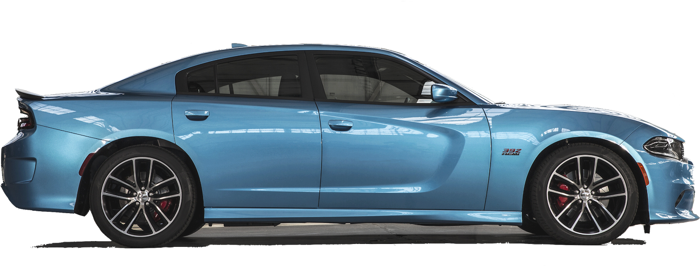 Blue Dodge Charger Side View PNG Image