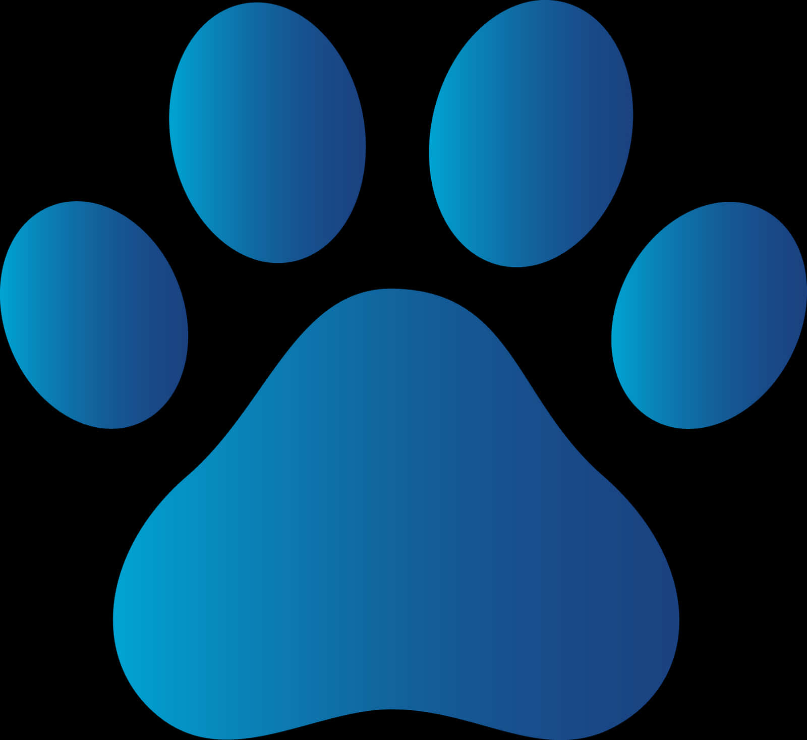 Blue Dog Paw Print Graphic PNG Image