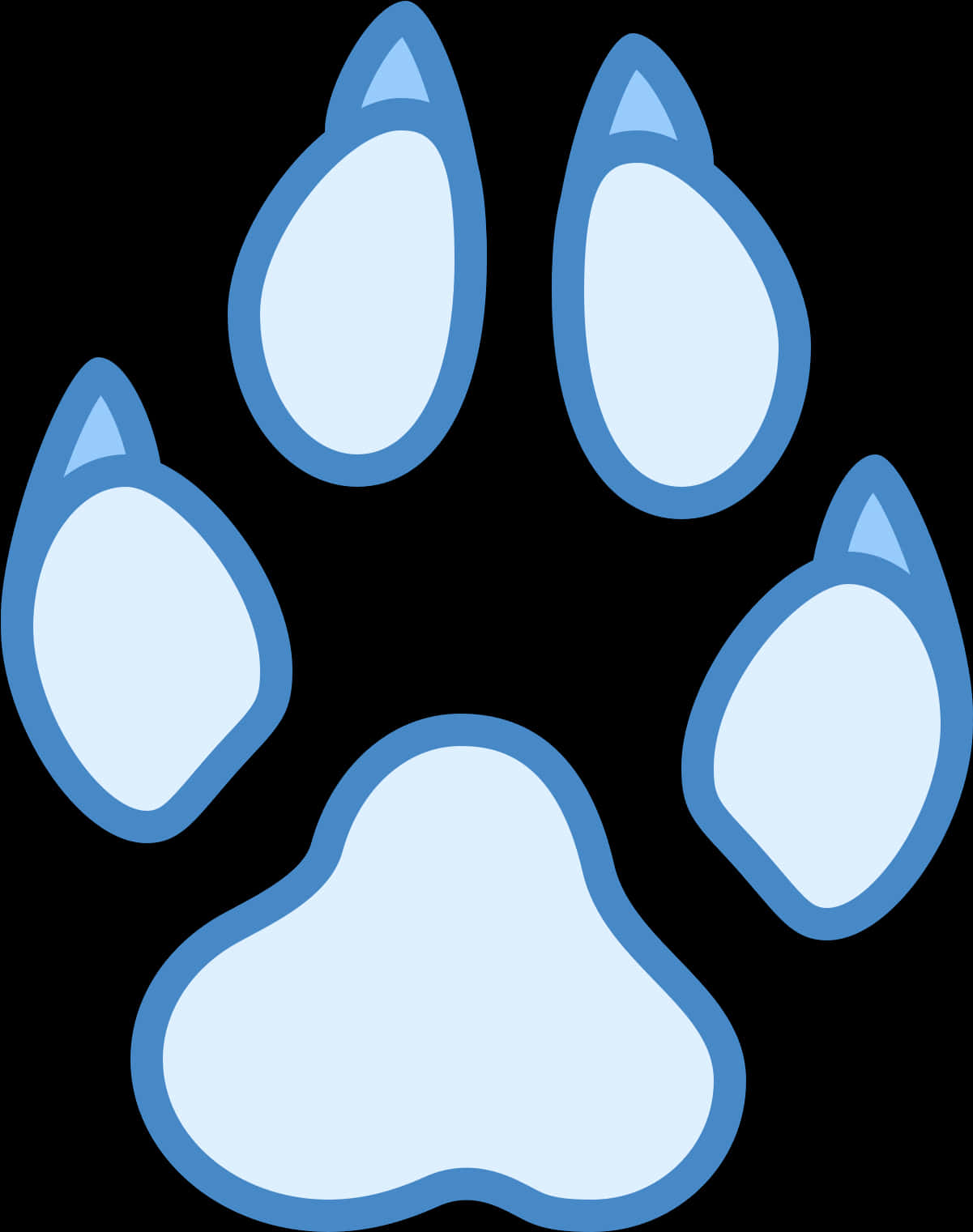 Blue Dog Paw Print Illustration PNG Image