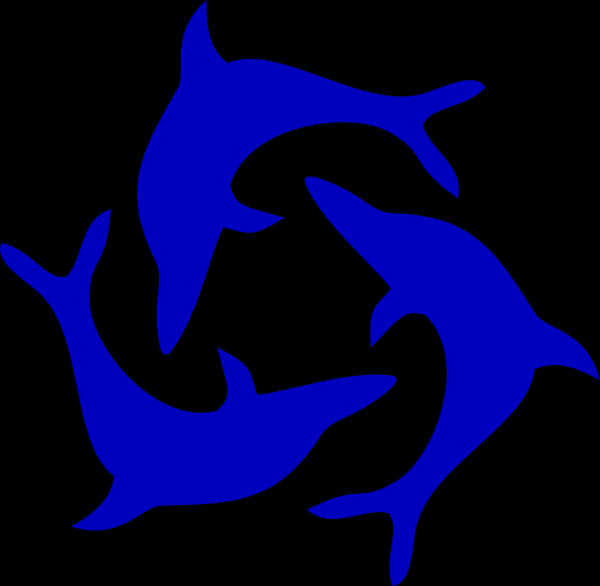 Blue Dolphin Silhouette Graphic PNG Image