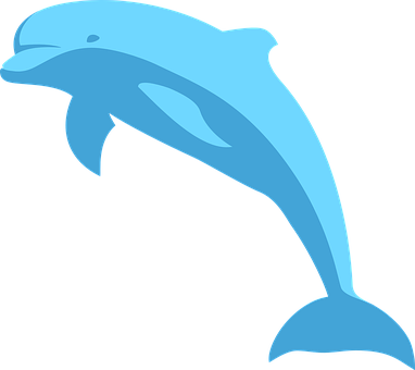 Blue Dolphin Vector Art PNG Image