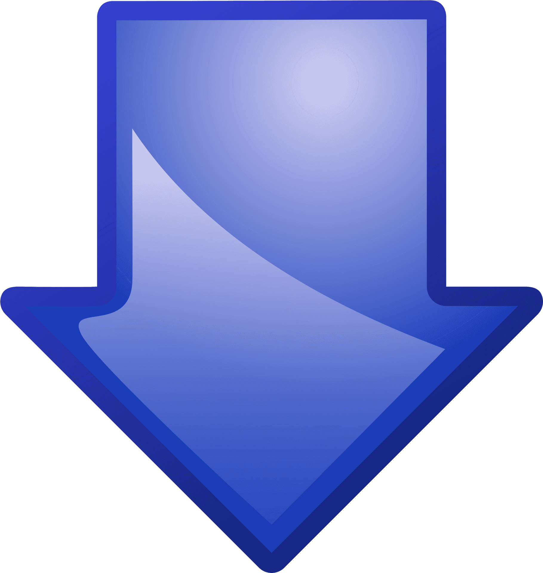 Blue Down Arrow Icon PNG Image