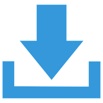 Blue Download Arrow Icon PNG Image