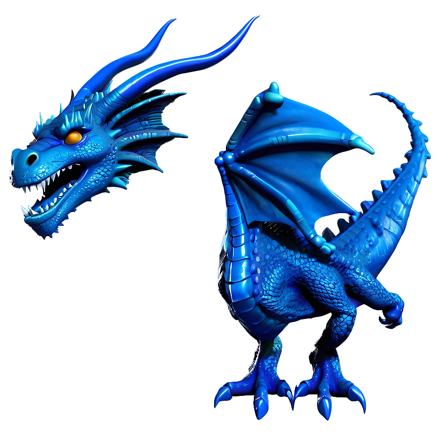 Blue Dragon And Castle Png 06252024 PNG Image