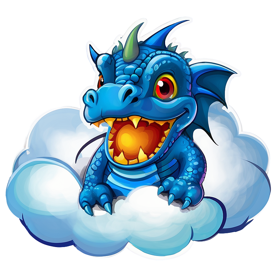 Blue Dragon In Clouds Png 06252024 PNG Image