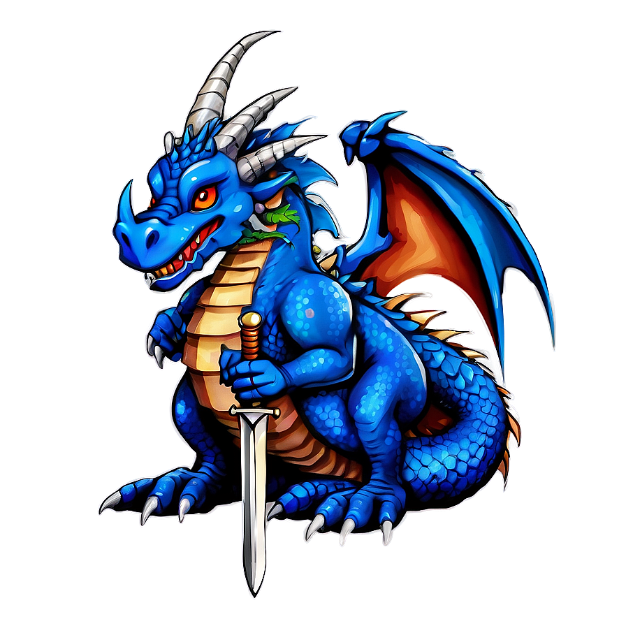 Blue Dragon With Knight Png Evf4 PNG Image