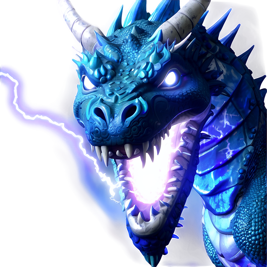 Blue Dragon With Lightning Png 40 PNG Image