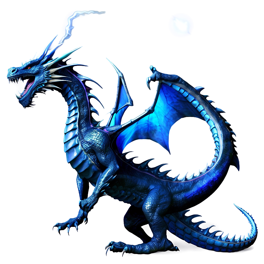 Blue Dragon With Lightning Png Cyt PNG Image