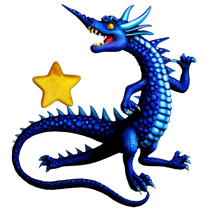 Blue Dragon With Stars Png Wvf PNG Image