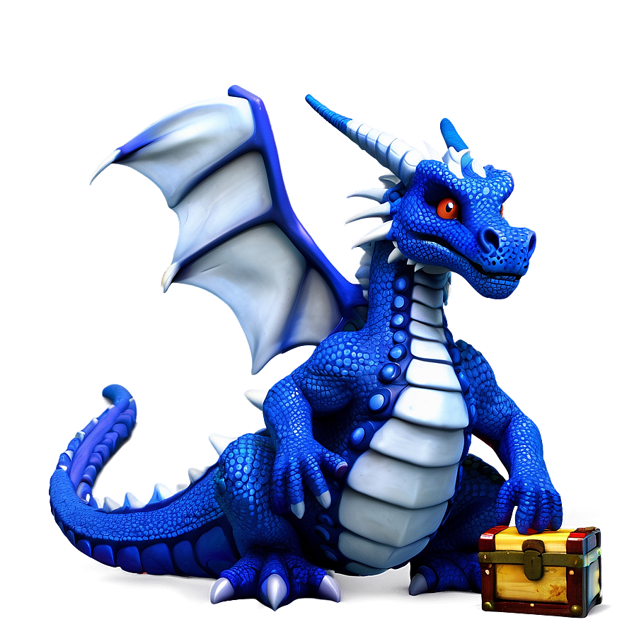 Blue Dragon With Treasure Png 72 PNG Image