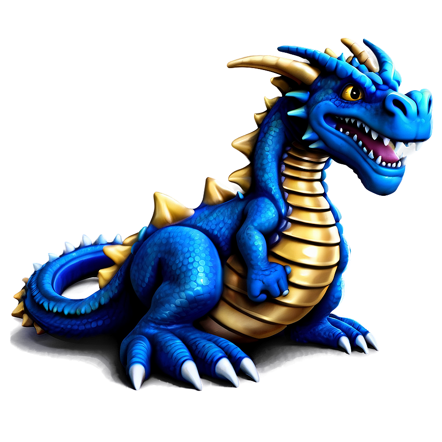 Blue Dragon With Treasure Png Oli17 PNG Image