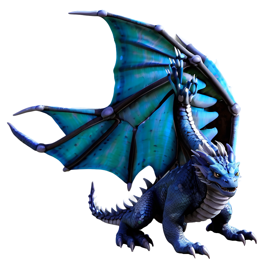 Blue Dragon With Wings Spread Png 06252024 PNG Image