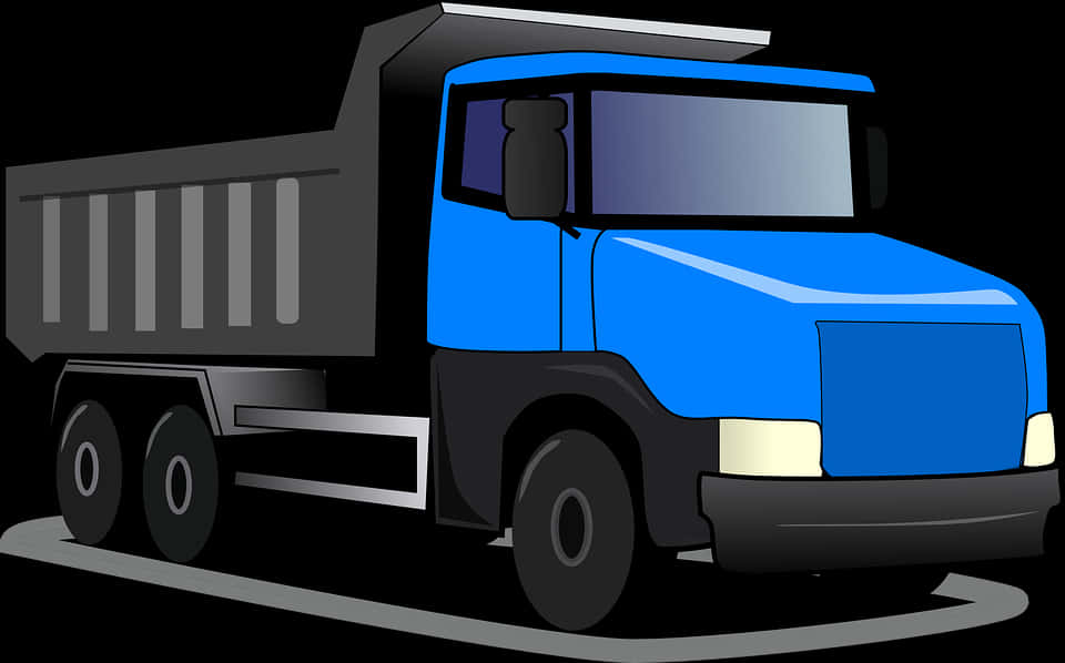 Blue Dump Truck Vector Illustration PNG Image