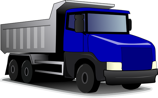 Blue Dump Truck Vector Illustration PNG Image