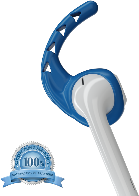 Blue Ear Hook Airpodwith Guarantee Seal PNG Image