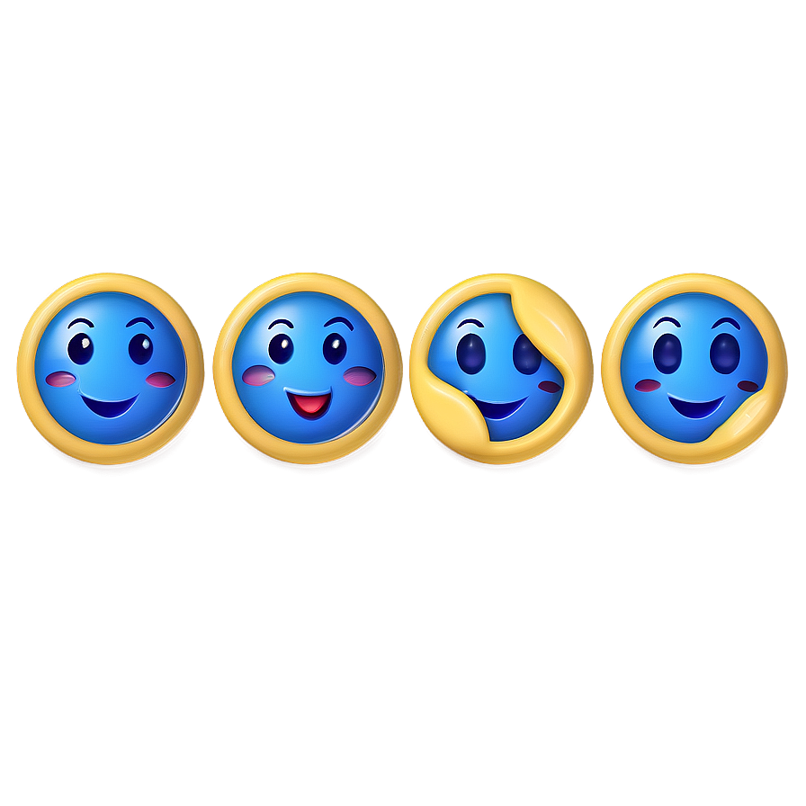 Blue Emoji Stickers Png Collection Tlh72 PNG Image