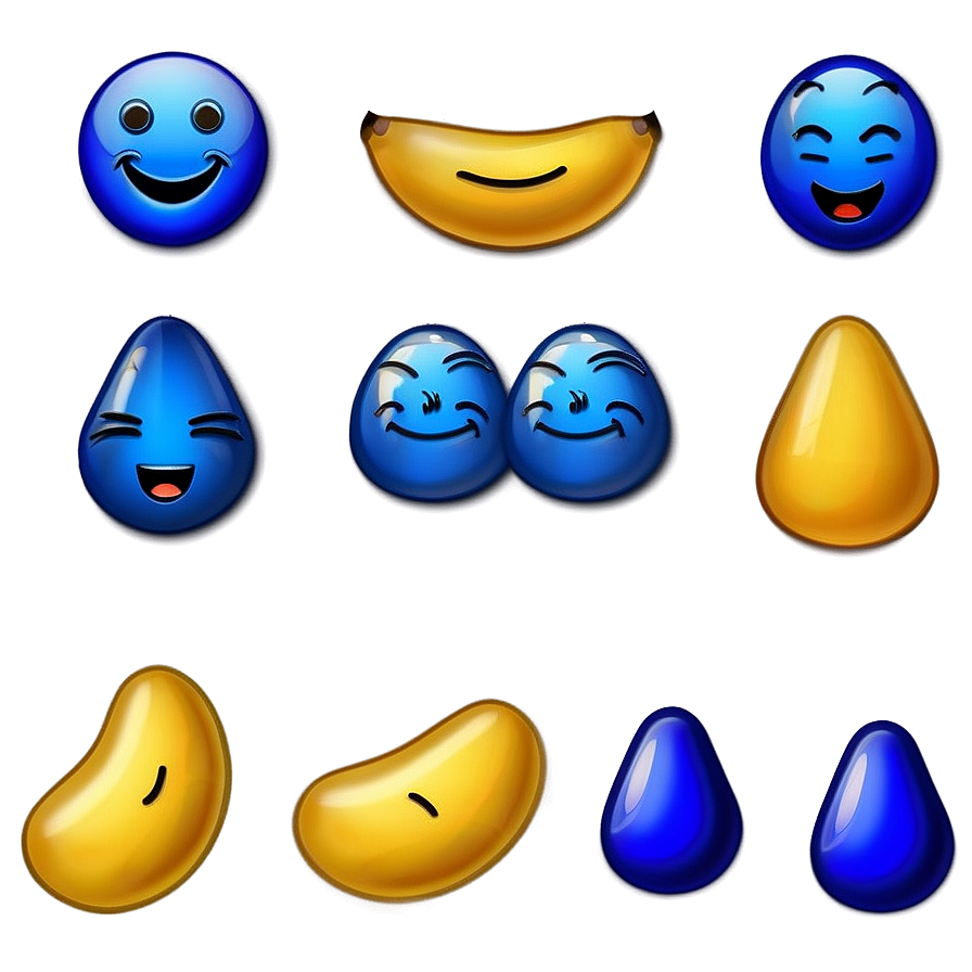 Blue Emojis B PNG Image