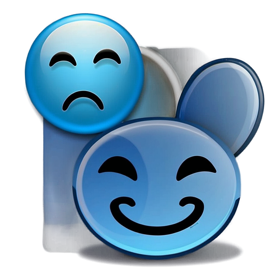 Blue Emojis Png For Chat Apps Yoc PNG Image