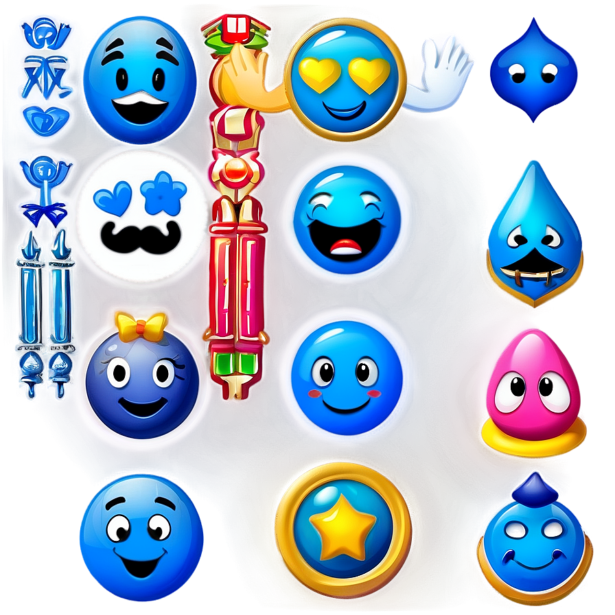 Blue Emojis Png For Designers Emq97 PNG Image