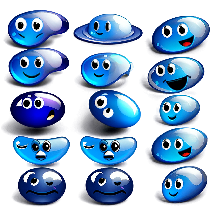 Blue Emojis Png For Digital Communication 06282024 PNG Image