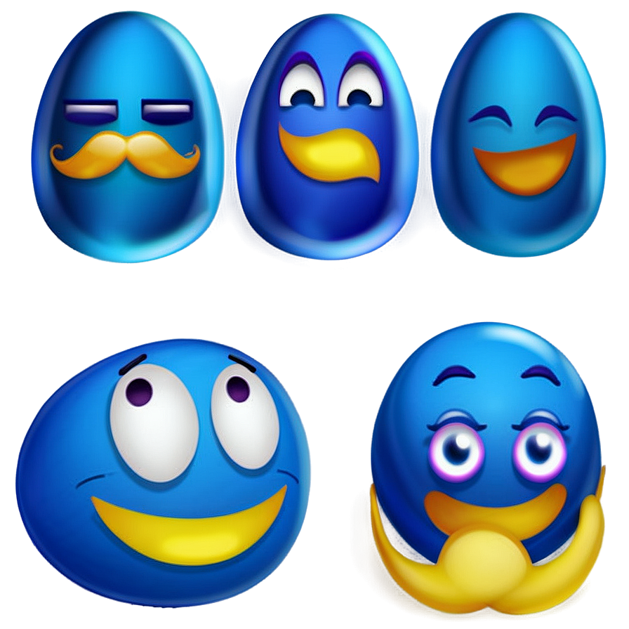 Blue Emojis Png For Projects 18 PNG Image