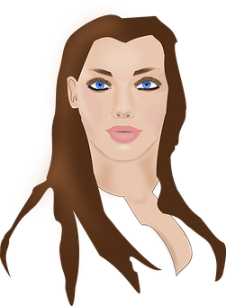 Blue Eyed Woman Portrait PNG Image