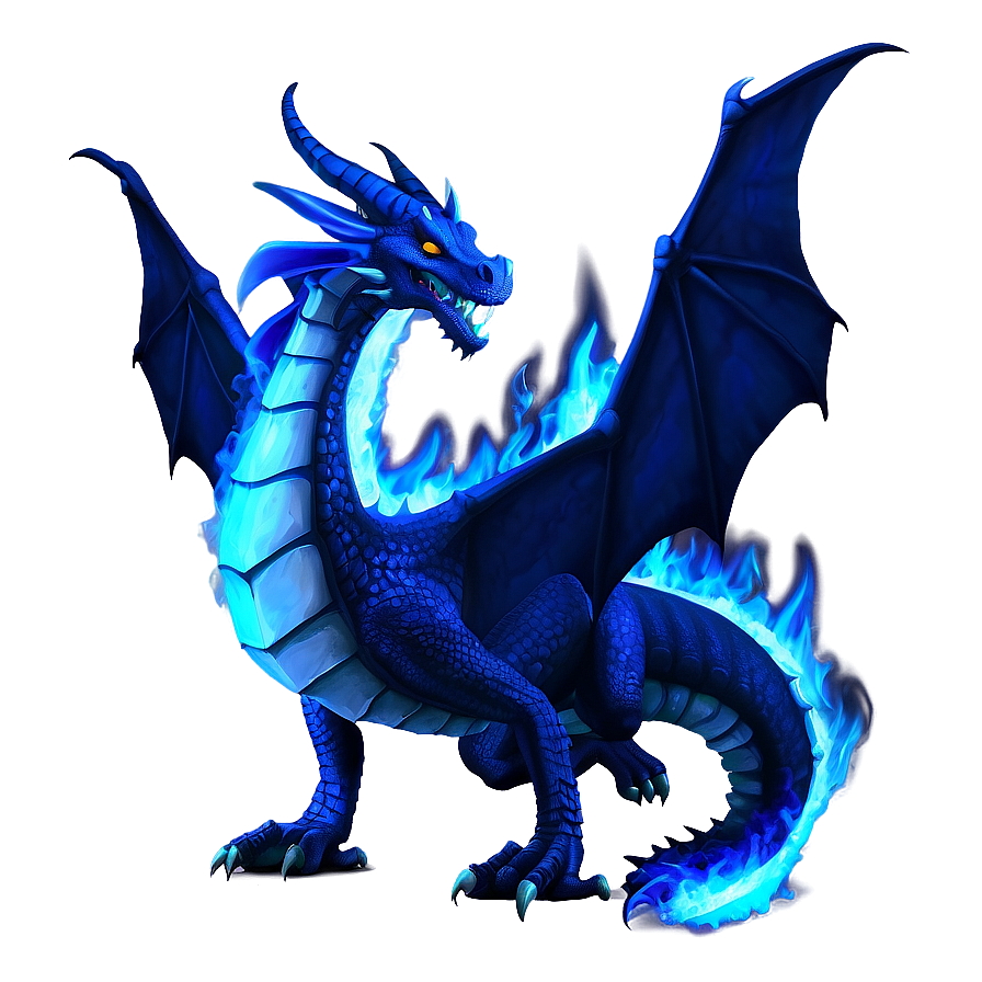 Blue Fire Dragon Animation Png Utl78 PNG Image