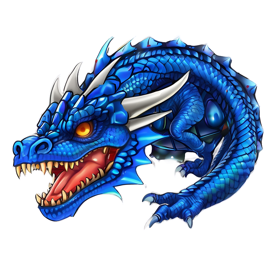 Blue Fire Dragon Animation Png Vnp29 PNG Image