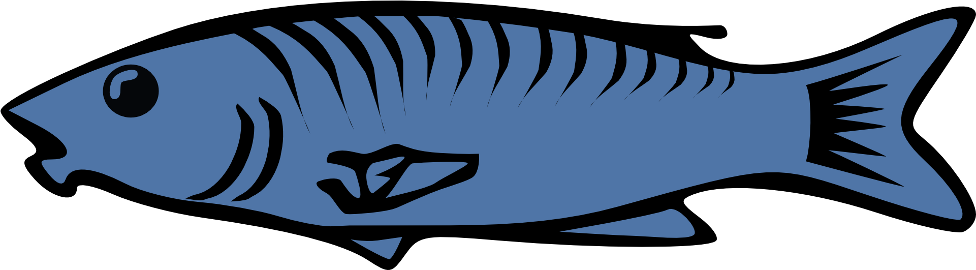 Blue Fish Illustration PNG Image