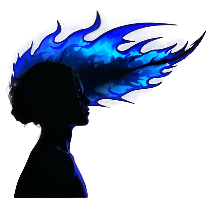 Blue Flame Silhouette Png Oig PNG Image