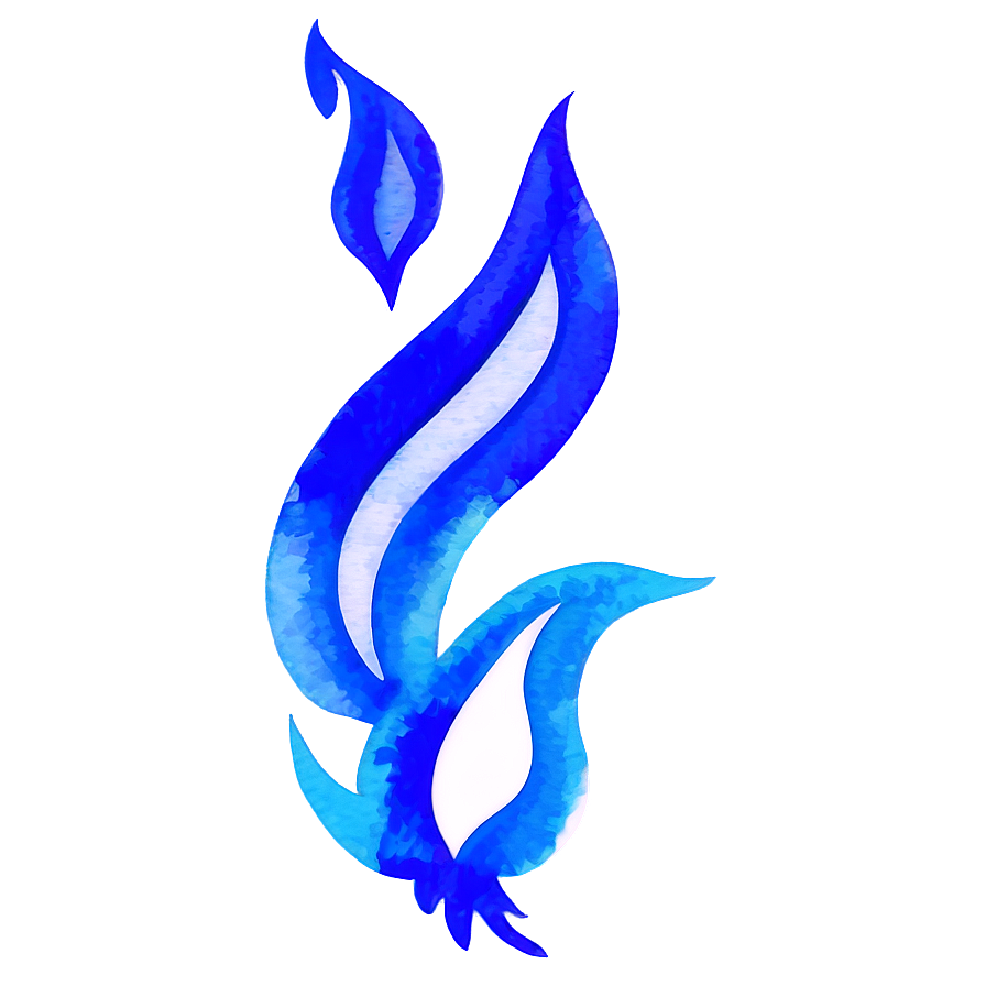 Blue Flame Watercolor Png 06202024 PNG Image