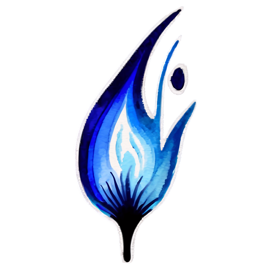 Blue Flame Watercolor Png Kdk PNG Image