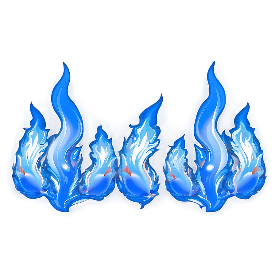 Blue Flames Pattern Png 06122024 PNG Image