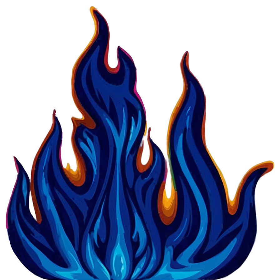 Blue Flames Pattern Png 06122024 PNG Image